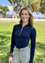 Breezi Perforated Zip Up Sun Shirt