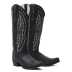 Cody Embroidered Leather Snip Toe Cowboy Boots