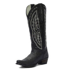 Cody Embroidered Leather Snip Toe Cowboy Boots