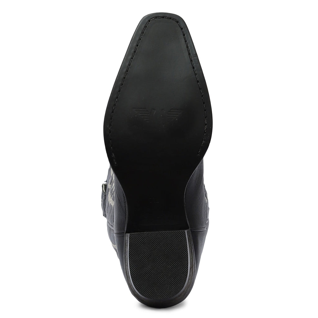 Cody Embroidered Leather Snip Toe Cowboy Boots