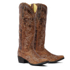 Cody Embroidered Leather Snip Toe Cowboy Boots