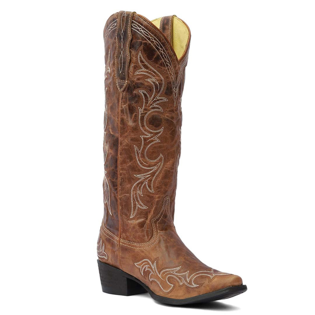 Cody Embroidered Leather Snip Toe Cowboy Boots