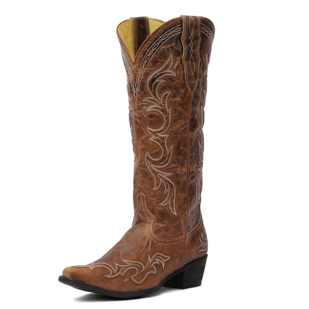Cody Embroidered Leather Snip Toe Cowboy Boots
