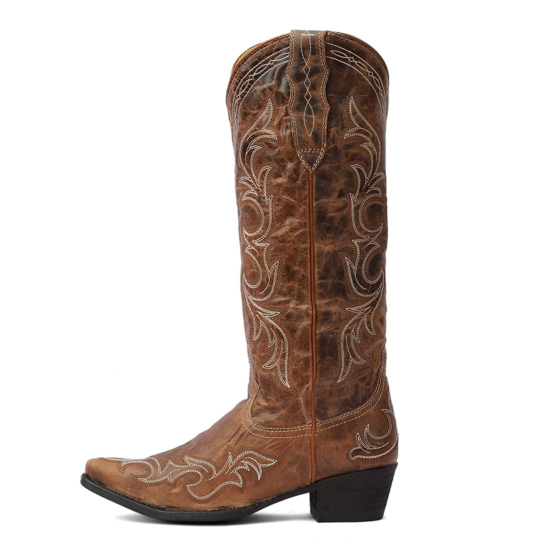 Cody Embroidered Leather Snip Toe Cowboy Boots