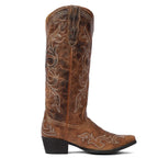 Cody Embroidered Leather Snip Toe Cowboy Boots
