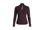 burgundy lone sleeve 3/4 zipper womens athletic top with lemieux branding