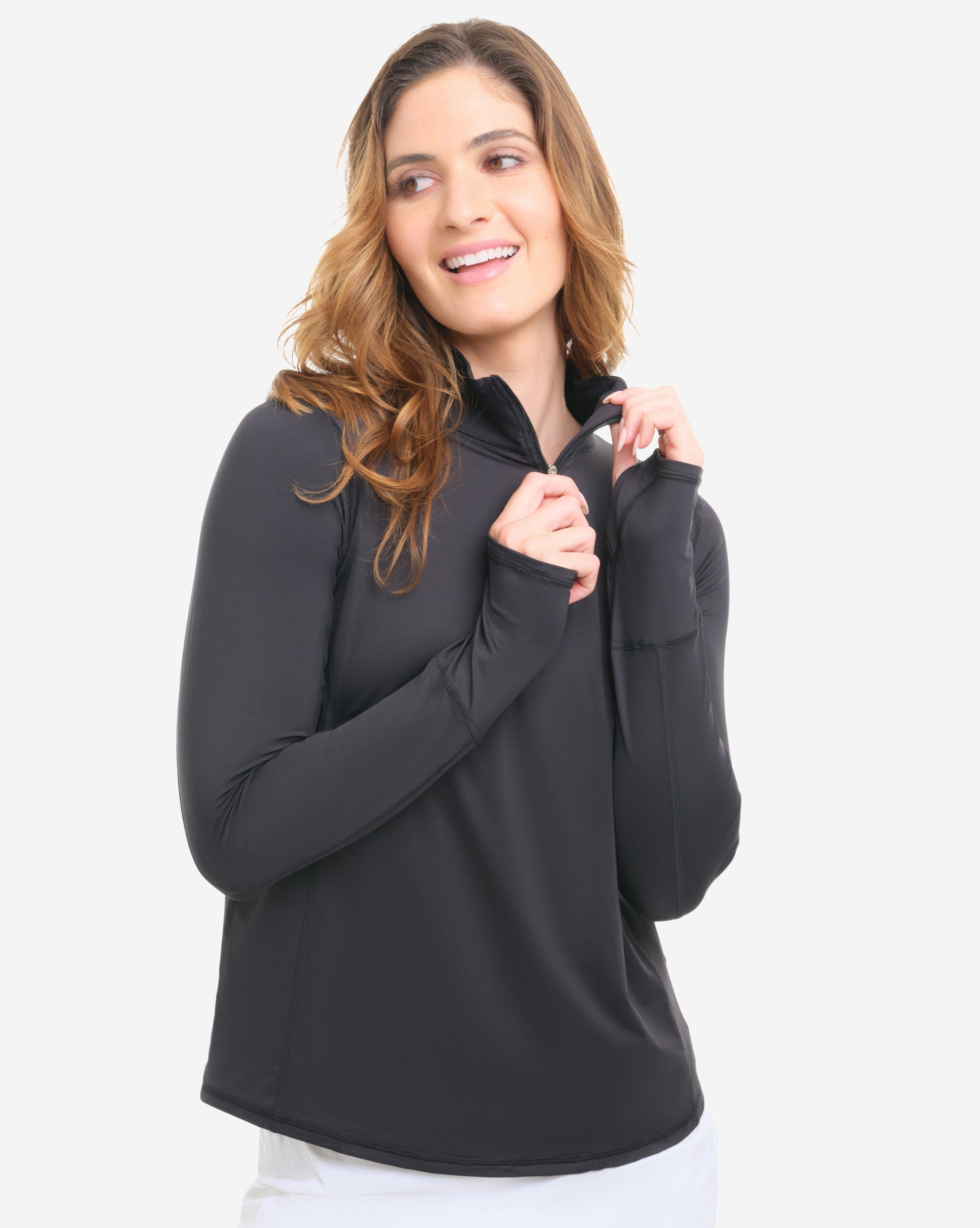 Mock Zip Top Relaxed