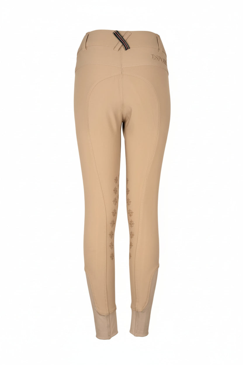 Beige riding pants on a white background