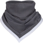 Gray perforated neck gaiter on a white background