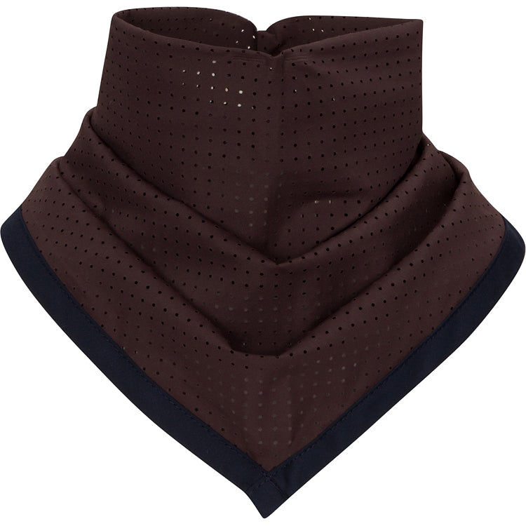 Brown perforated neck cover on a white background