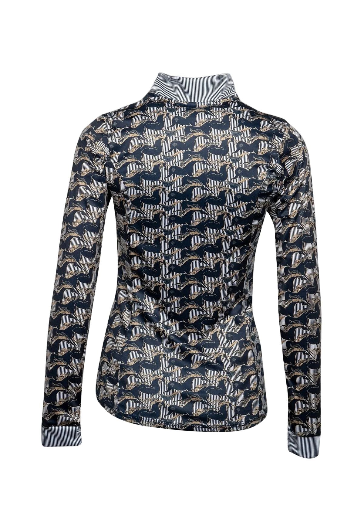 Running Horses Navy Quarter Zip Sun Shirt