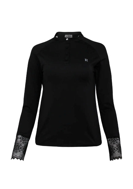 black long sleeve show shirt with lace