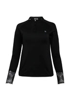 black long sleeve show shirt with lace