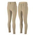 Pair of beige riding pants on a white background