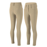 Pair of beige riding pants on a white background