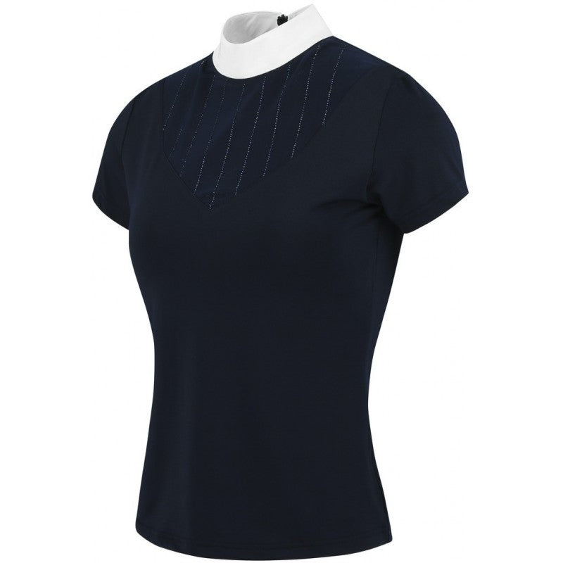 Navy blue short-sleeve equestrian show shirt