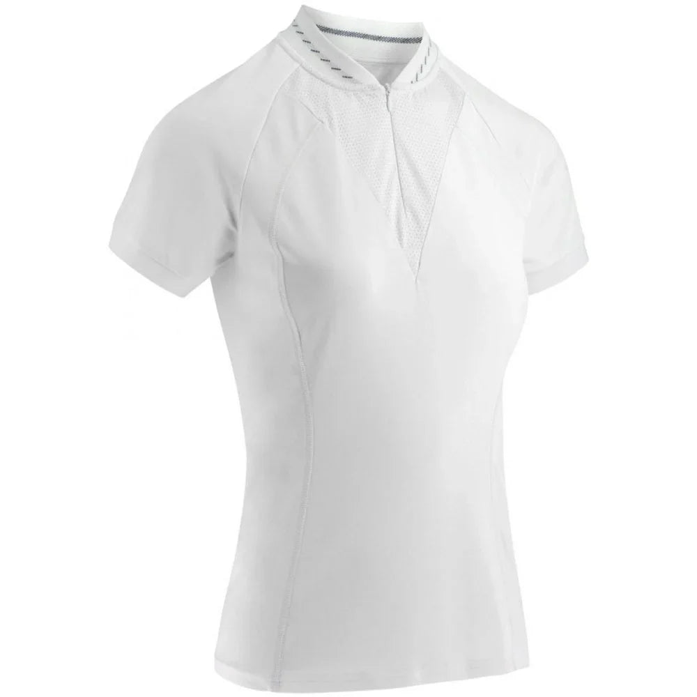 White short-sleeve equestrian show shirt