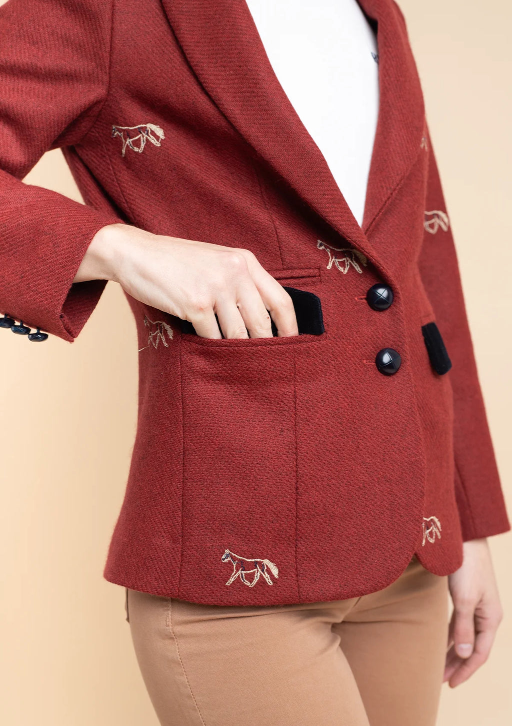 Cavaletti Blazer | Embroidered Italian Wool
