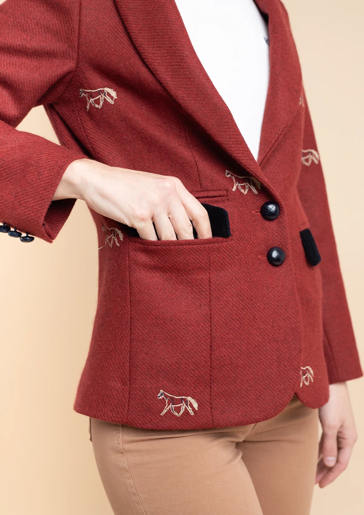 Cavaletti Blazer | Embroidered Italian Wool
