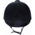 Black riding helmet on a white background