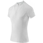 White short-sleeve equestrian competition polo